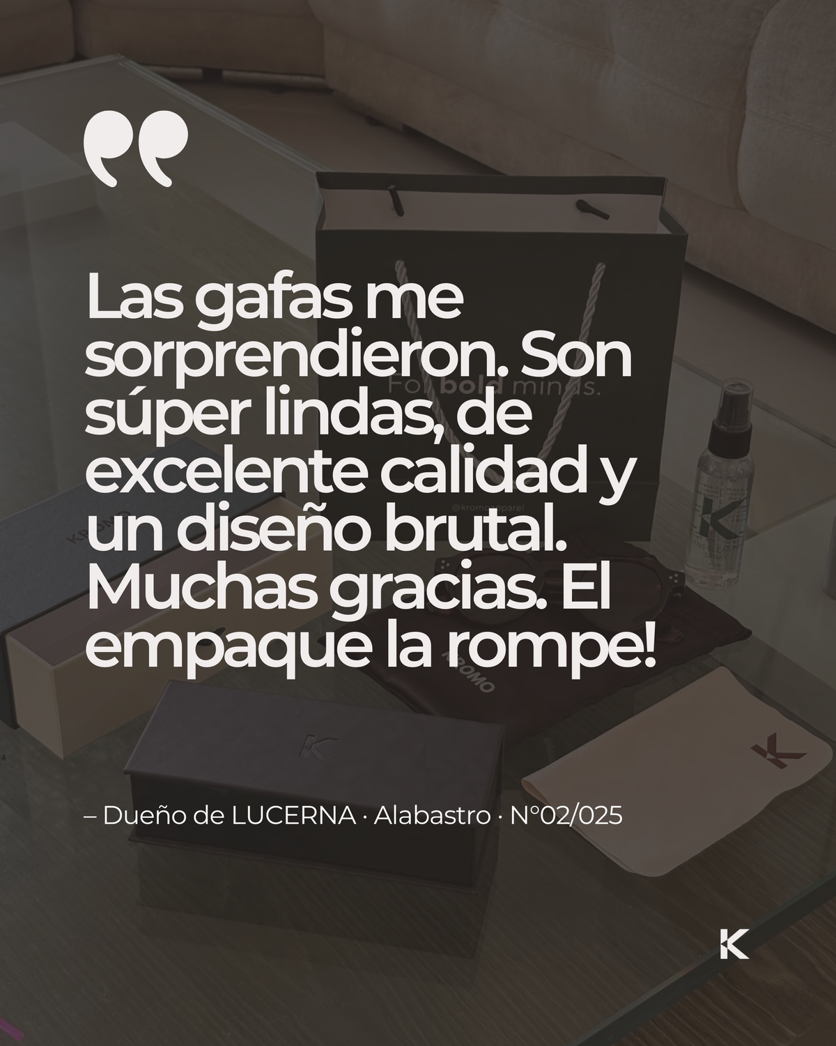 Testimonio de cliente KROMO Apparel